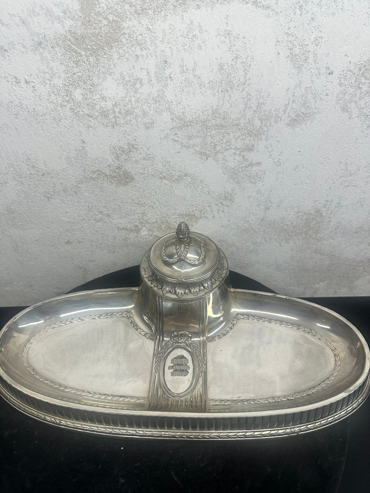 Antiek WMF Jugendstil Inktstel / Pennenbak – Model 615, Antiek en Kunst, Antiek | Goud en Zilver, Zilver, Verzenden