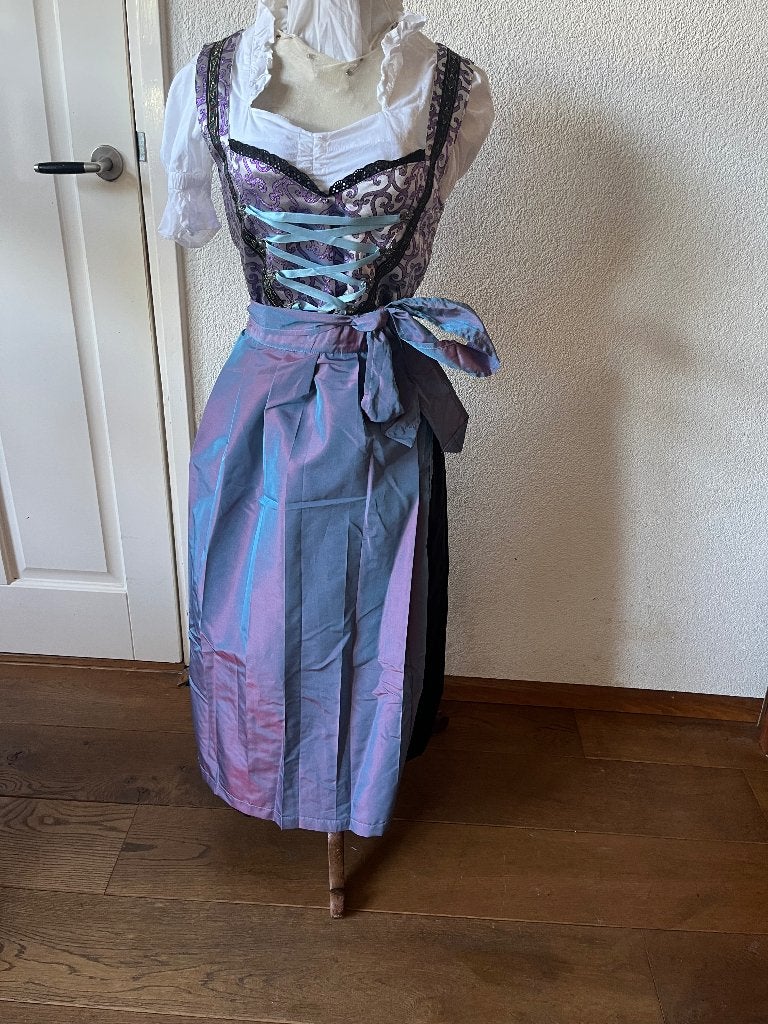 Edelnice Dirndl met schort en blouse maat 34 Compleet nr 34, Ophalen of Verzenden, Kleding, Maat 34 (XS) of kleiner, Edelnice