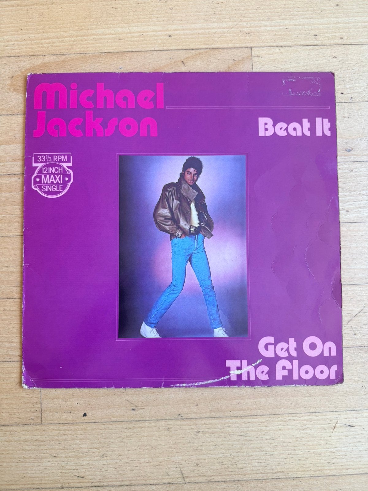 Michael jackson beat it maxi single 33rpm, Ophalen of Verzenden, 1980 - 1989, Gebruikt, 12 inch