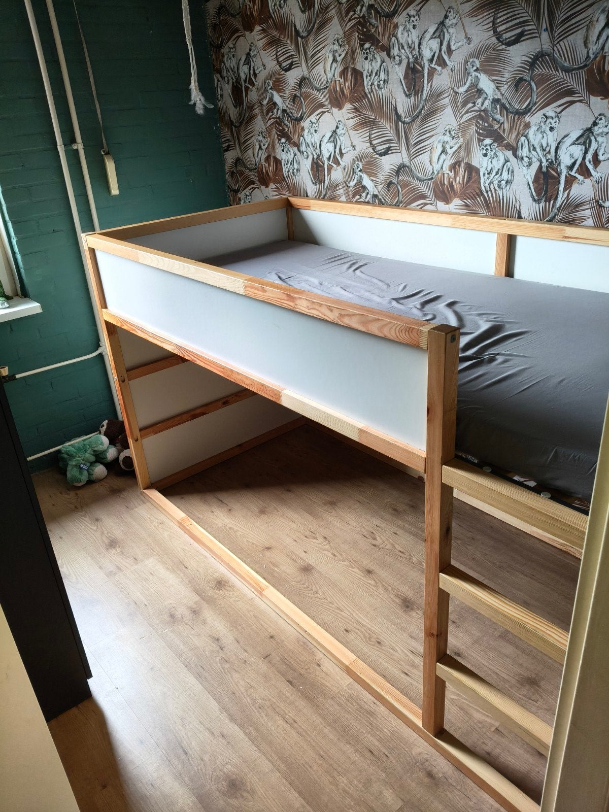Eenpersoonsbed 90x200cm met matras, omkeerbaar, Gebruikt, 90 cm, Ophalen of Verzenden, 200 cm