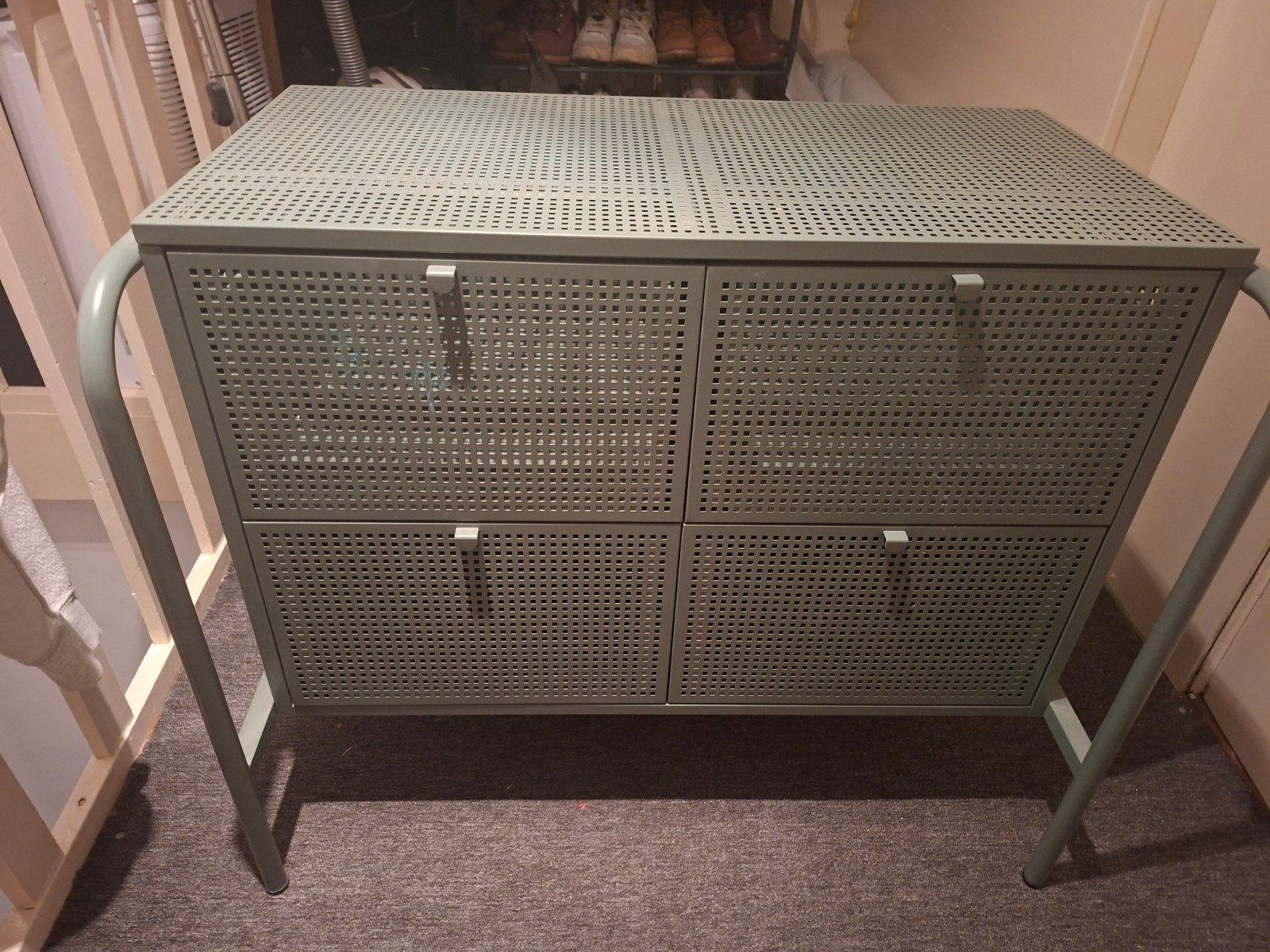 IKEA metalen ladekast Nikkeby (groen) - Goede staat, Huis en Inrichting, Ophalen, Gebruikt, 50 tot 100 cm, 3 of 4 laden