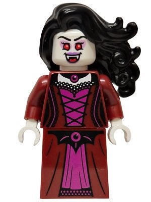 LEGO City twn530 Vampire - Dark Red Dress, Black Hair