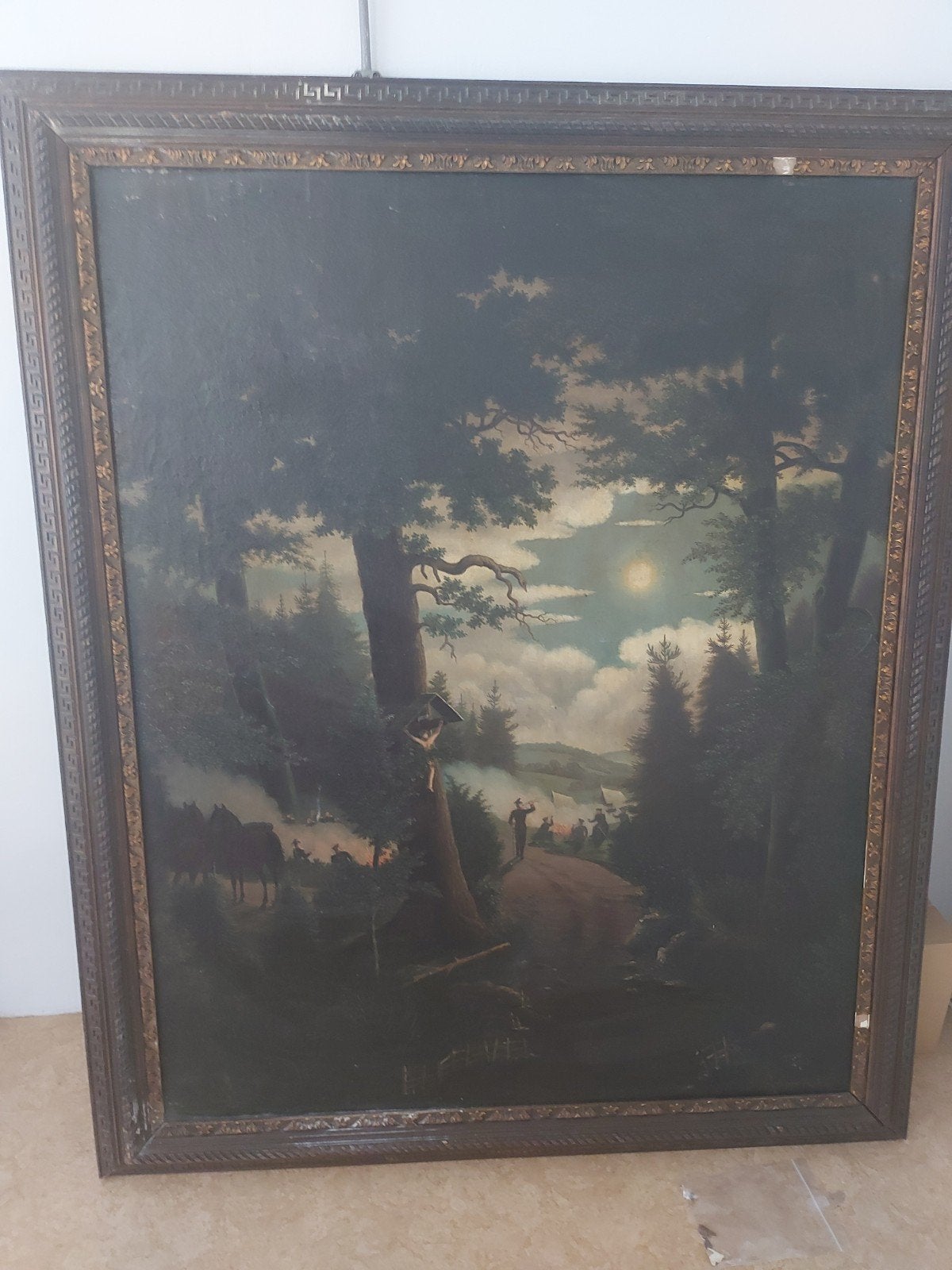 Heel oud schilderij, Ophalen