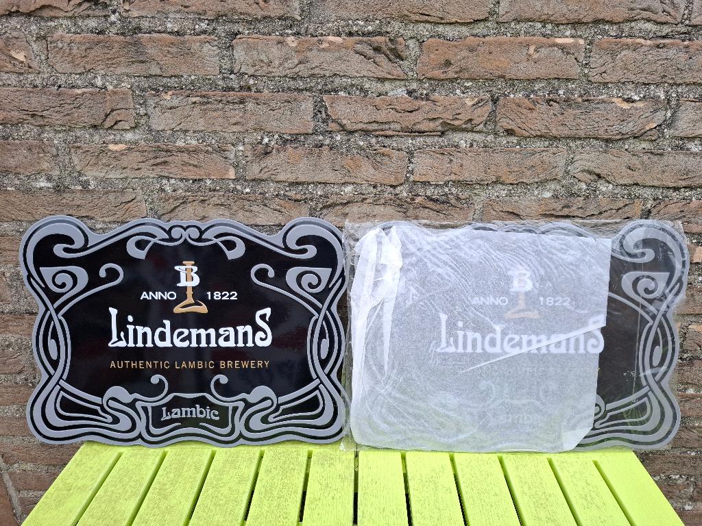 Reclamebord Lindemans, Verzamelen, Ophalen of Verzenden, Nieuw, Reclamebord, Plaat of Schild, Overige merken