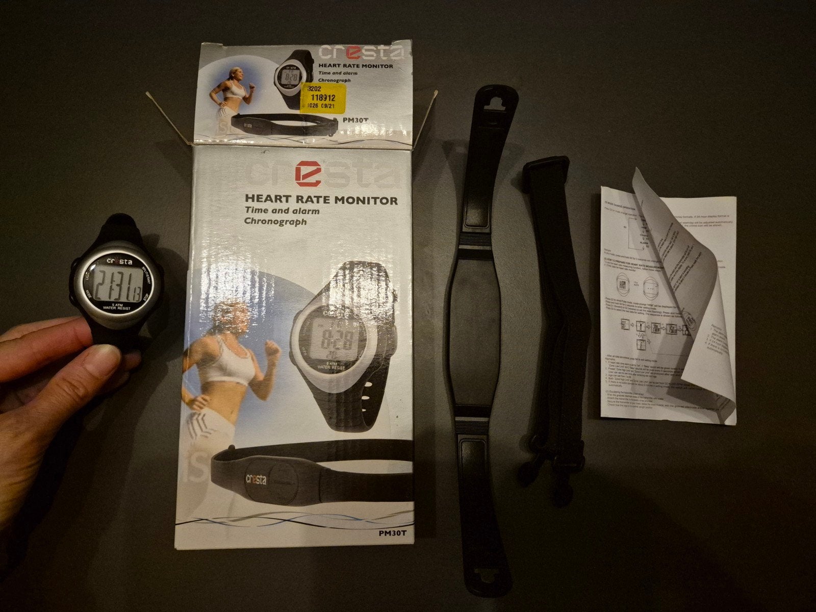Cresta hartslagmeter met borstriem - zgan, Sport en Fitness, Hartslagmeters, Ophalen of Verzenden, Zo goed als nieuw, Overige merken