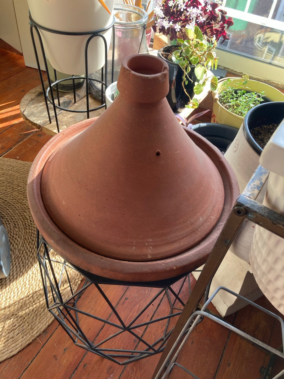 Authentieke Tajine van aardewerk (niet geglazuurd), Ophalen of Verzenden, Gebruikt, Steen/keramiek, Tajine