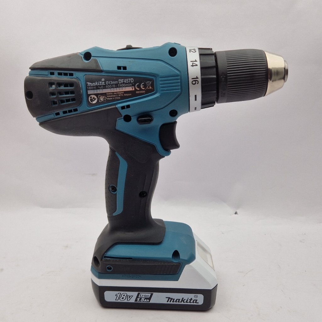Makita DF457D Acu boor met 2 accu's en lader || Nu €129.99, Ophalen of Verzenden, Gebruikt
