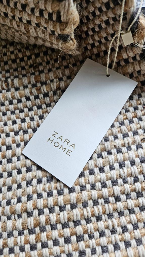 Gevlekt rechthoekig katoen jute vloerkleed - Zara Home, Ophalen, Grijs, 150 tot 200 cm, Zo goed als nieuw