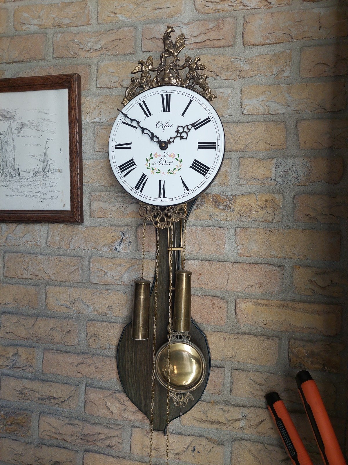 wandklok orfac nedor, Ophalen
