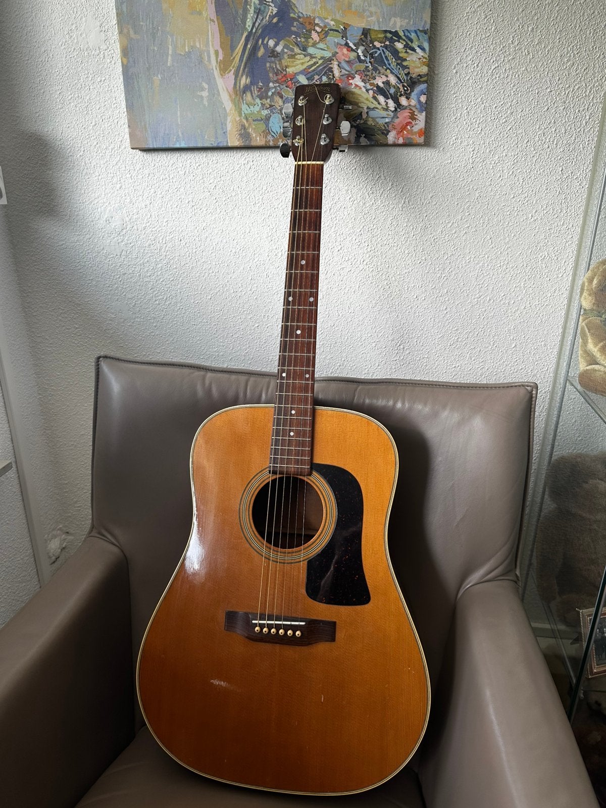 Washburn akoestische gitaar met koffer, Muziek en Instrumenten, Snaarinstrumenten | Gitaren | Akoestisch, Ophalen, Gebruikt, Western- of Steelstringgitaar