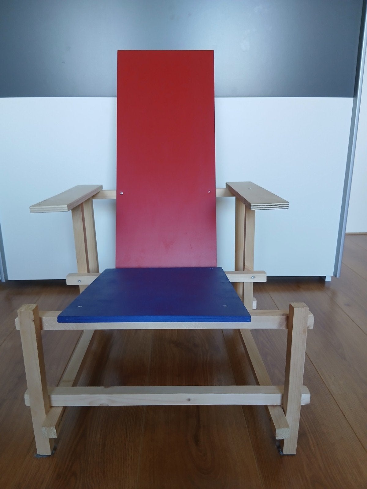 zelfgemaakte rietveld stoel, Ophalen, Eén, Hout, Rietveld