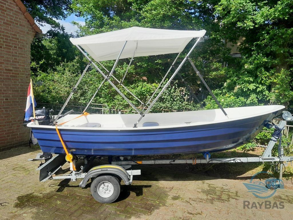 Vissersboot / visboot / Leuke sloep met biminitop / Mercury, Watersport en Boten, Sloepen, Gebruikt, Polyester