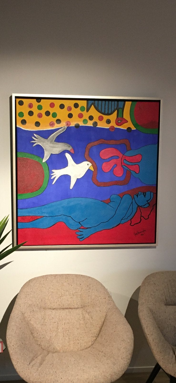 Schilderij acryl verf, Antiek en Kunst, Ophalen