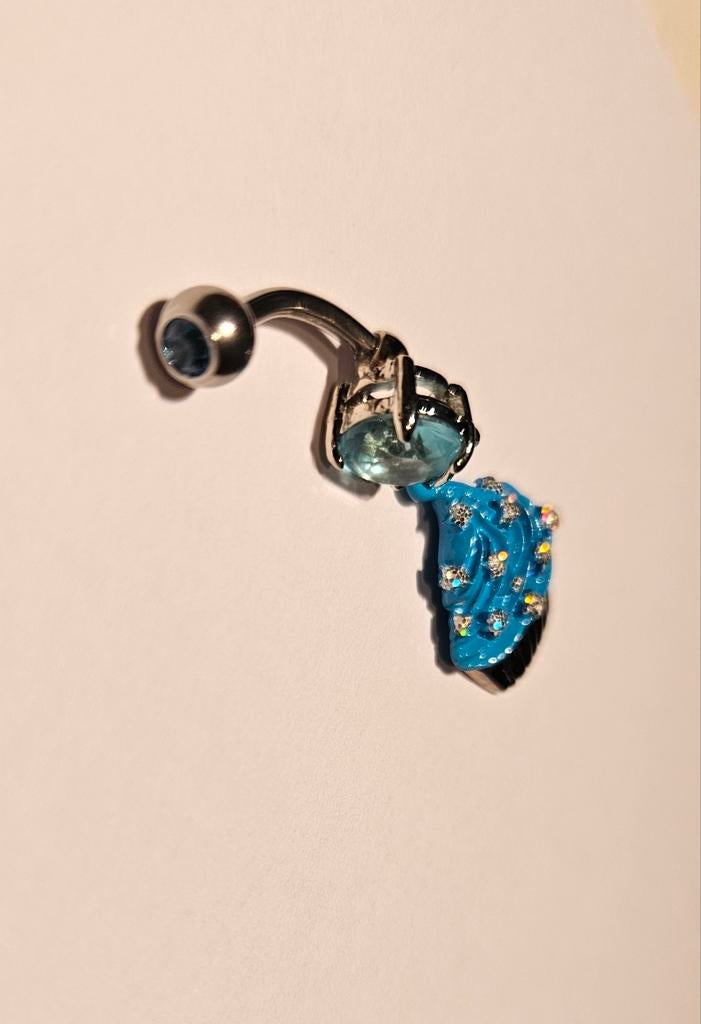 Navelpiercing met cupcake hanger, Navelpiercing, Staal, Nieuw, Ophalen of Verzenden