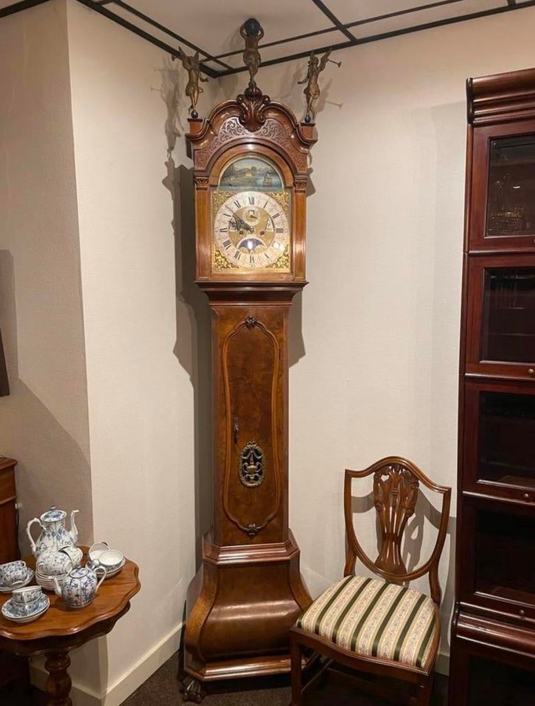 Amsterdams staand horloge met scheepjes mechaniek, klok, Ophalen