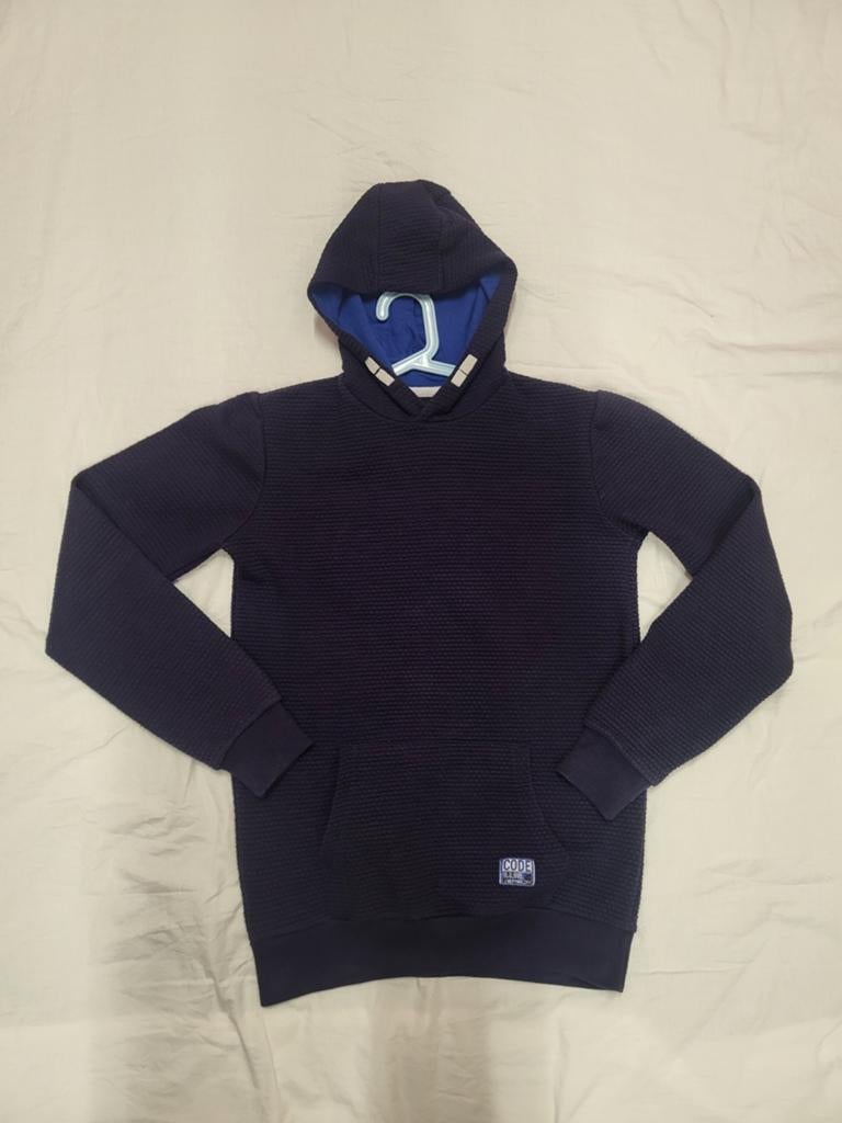 YFK Hoodie - Donkerblauw Wafelstructuur - Maat 158/164, Gebruikt, Ophalen of Verzenden, Jongen, Trui of Vest