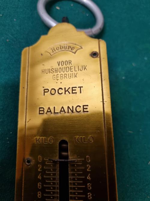 messing weegschaal duits pocket balance 50kg, Antiek en Kunst, Ophalen of Verzenden