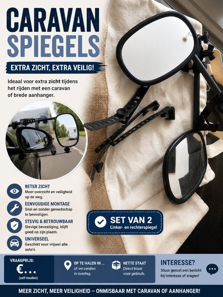 Caravanspiegels, Ophalen, Zo goed als nieuw