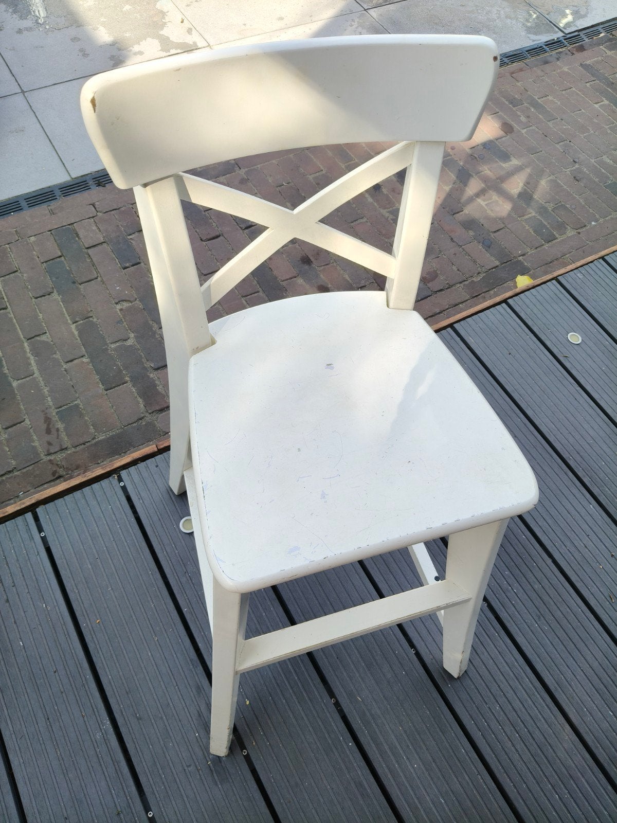 Ikea kinderstoel ingolf wit gebruikt, Kinderen en Baby's, Kinderstoelen, Ophalen, Gebruikt, Overige typen