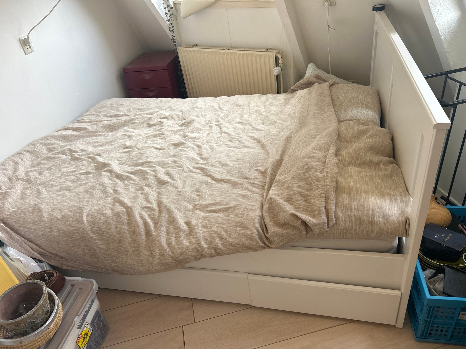 Ikea bed 140x200, Ophalen, Eenpersoons, Wit, Zo goed als nieuw