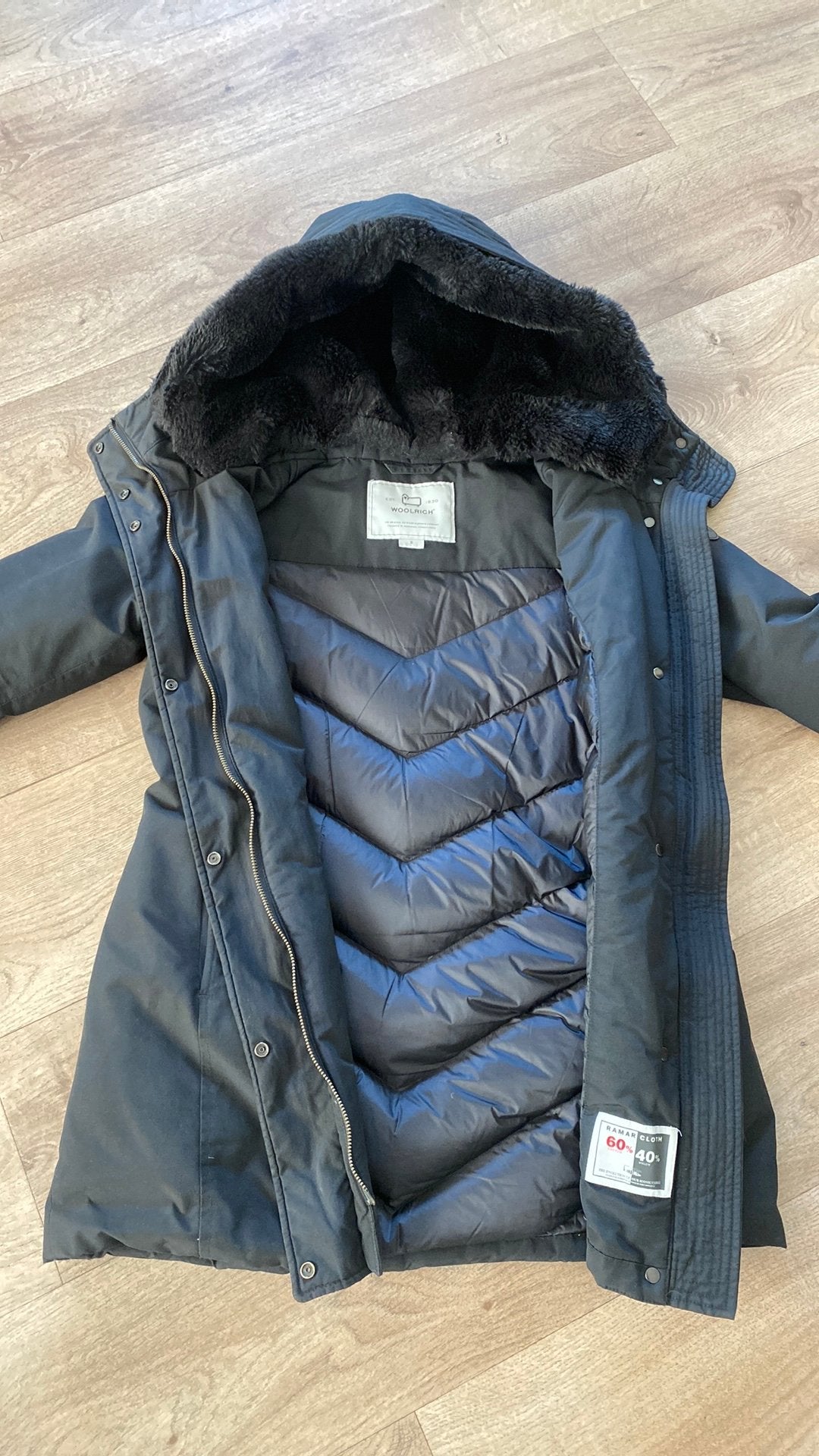Woolrich Jas S, Ophalen, Zo goed als nieuw, Zwart