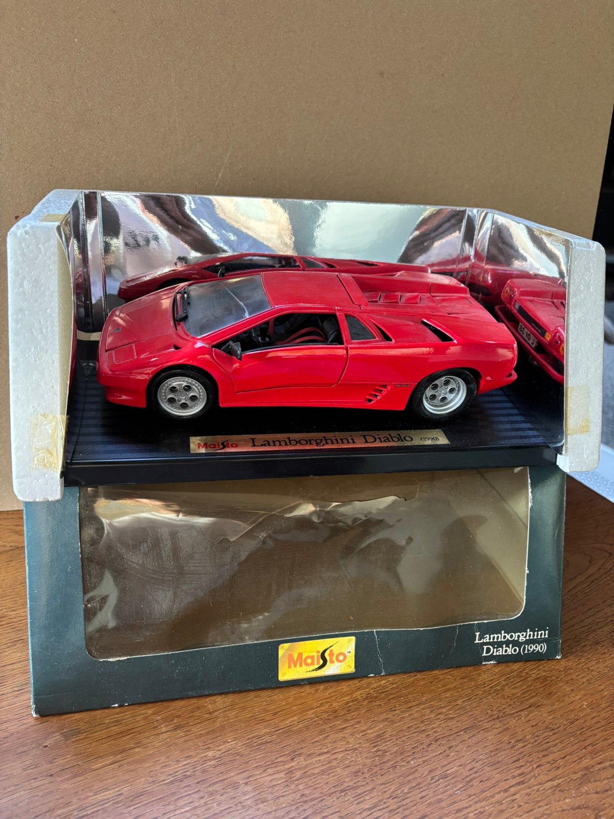 Lamborghini Diablo 1:18 Maisto rood, Ophalen of Verzenden, Gebruikt, Auto, Maisto