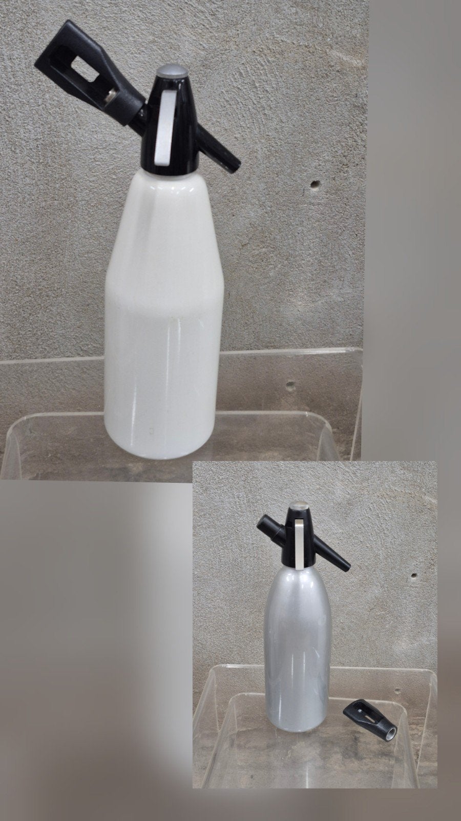 2 x vintage soda sifon spuitwaterfles isi en Heimsyphon 1L, Ophalen of Verzenden, Zo goed als nieuw, Metaal