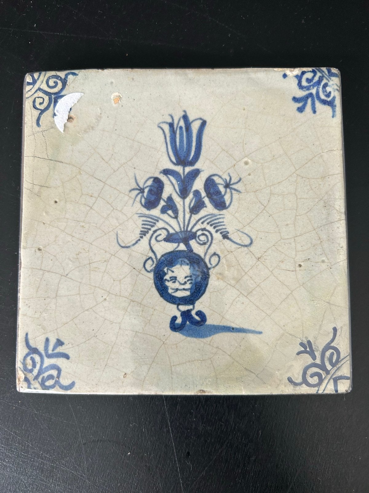 Antieke Delftsblauwe Tegel - Circa 1650, Ophalen