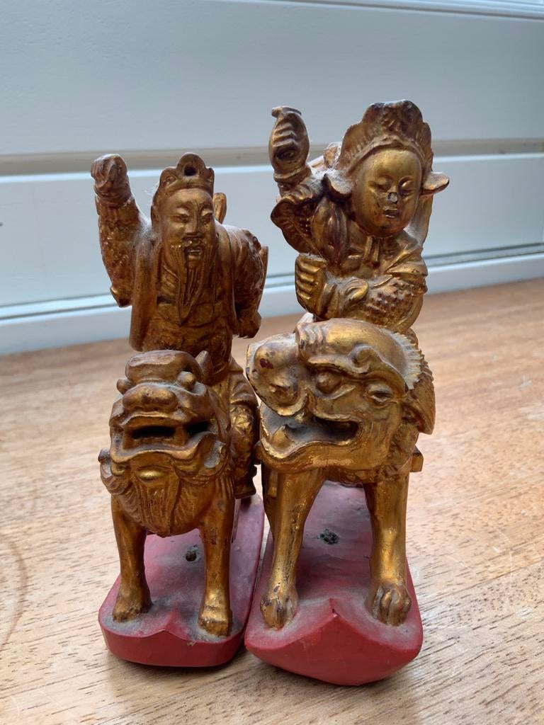 Vintage Antiek Chinees Taoïstische Tempelfiguur Foo Dog, Ophalen of Verzenden