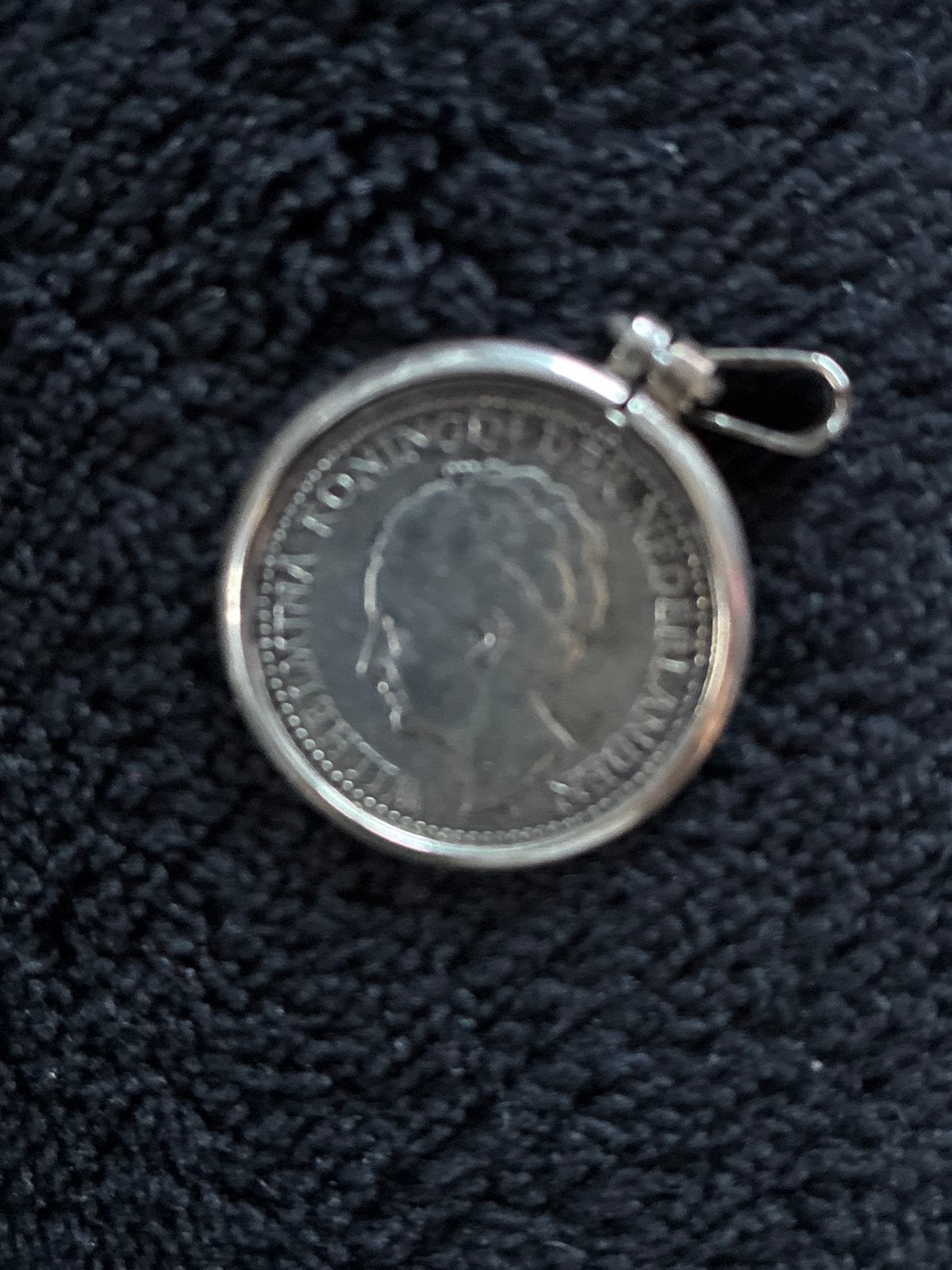 Zilveren hanger met halve gulden Wilhelmina 1922, ½ gulden, Zilver, Ophalen of Verzenden, Koningin Wilhelmina