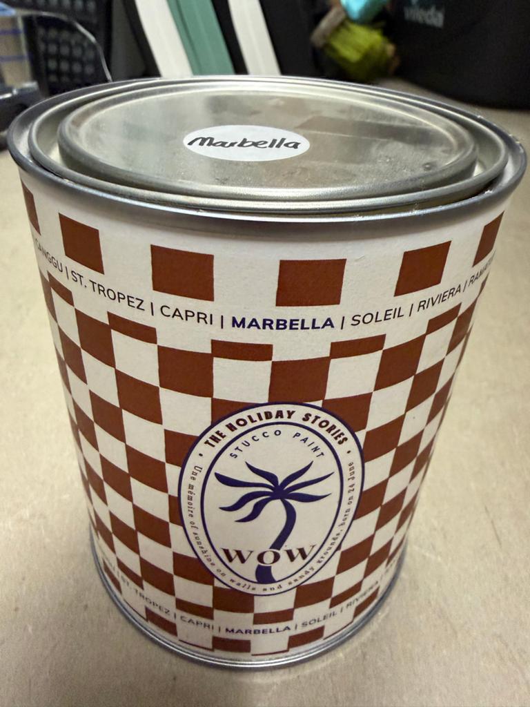 1 liter We Are Wow Makers Stucco Paint - Marbella, Overige kleuren, Nieuw, Ophalen of Verzenden, Verf