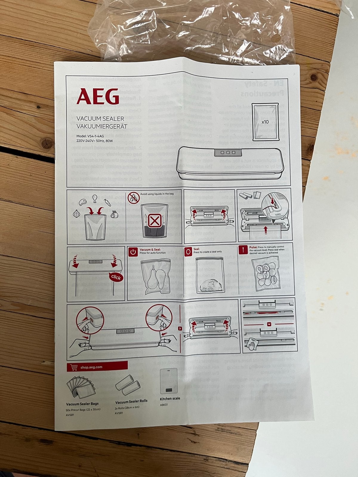 AEG VS4-1-4AG Vacuümsealer - Nieuw zonder doos, Ophalen, Nieuw