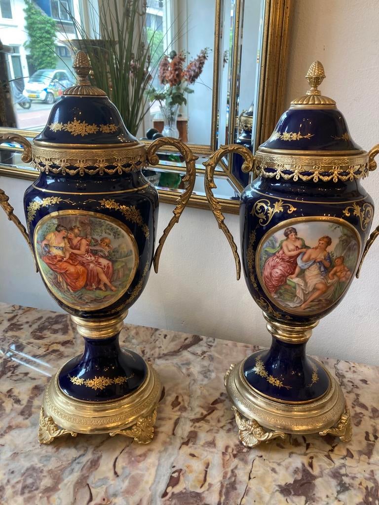 Koppel Limoges vazen 43 cm hoog, Antiek en Kunst, Antiek | Vazen, Ophalen