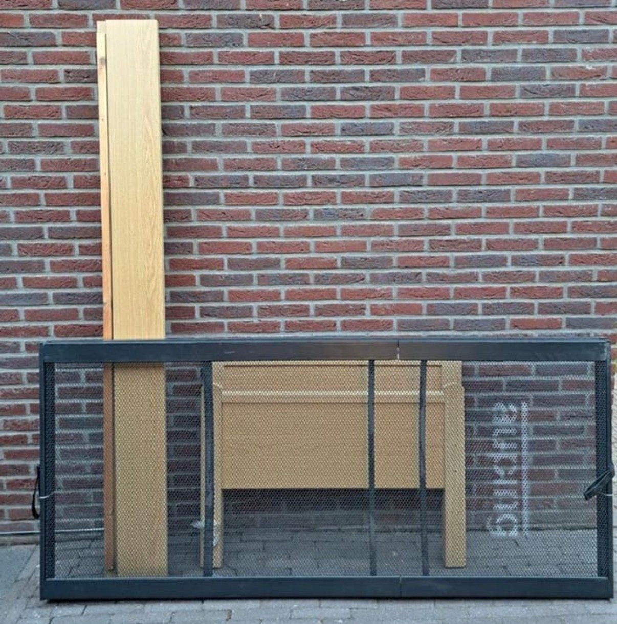 Houten eenpersoons Aupingbed, Ophalen, Gebruikt, 90 cm, Eenpersoons