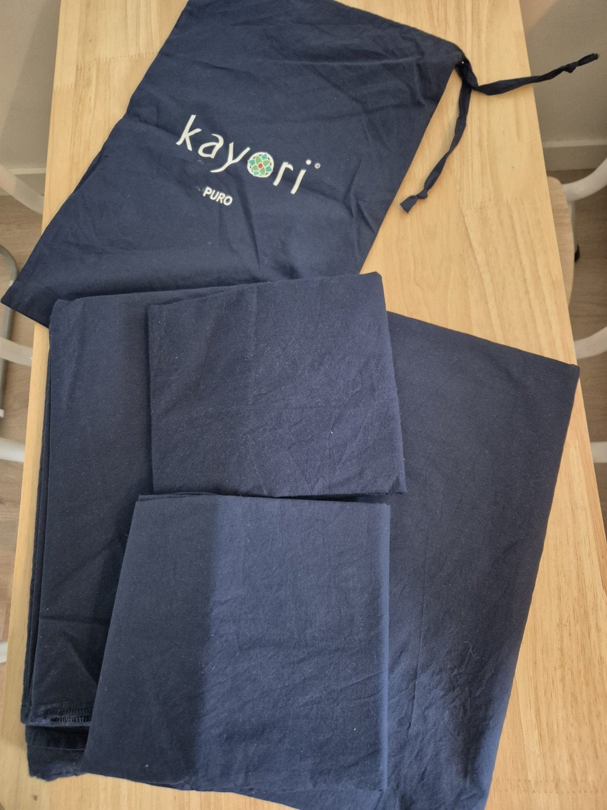Kayori dekbedovertrek 1 persoons navy 140x220 katoen, Kayori, Eenpersoons, Blauw, Dekbedovertrek