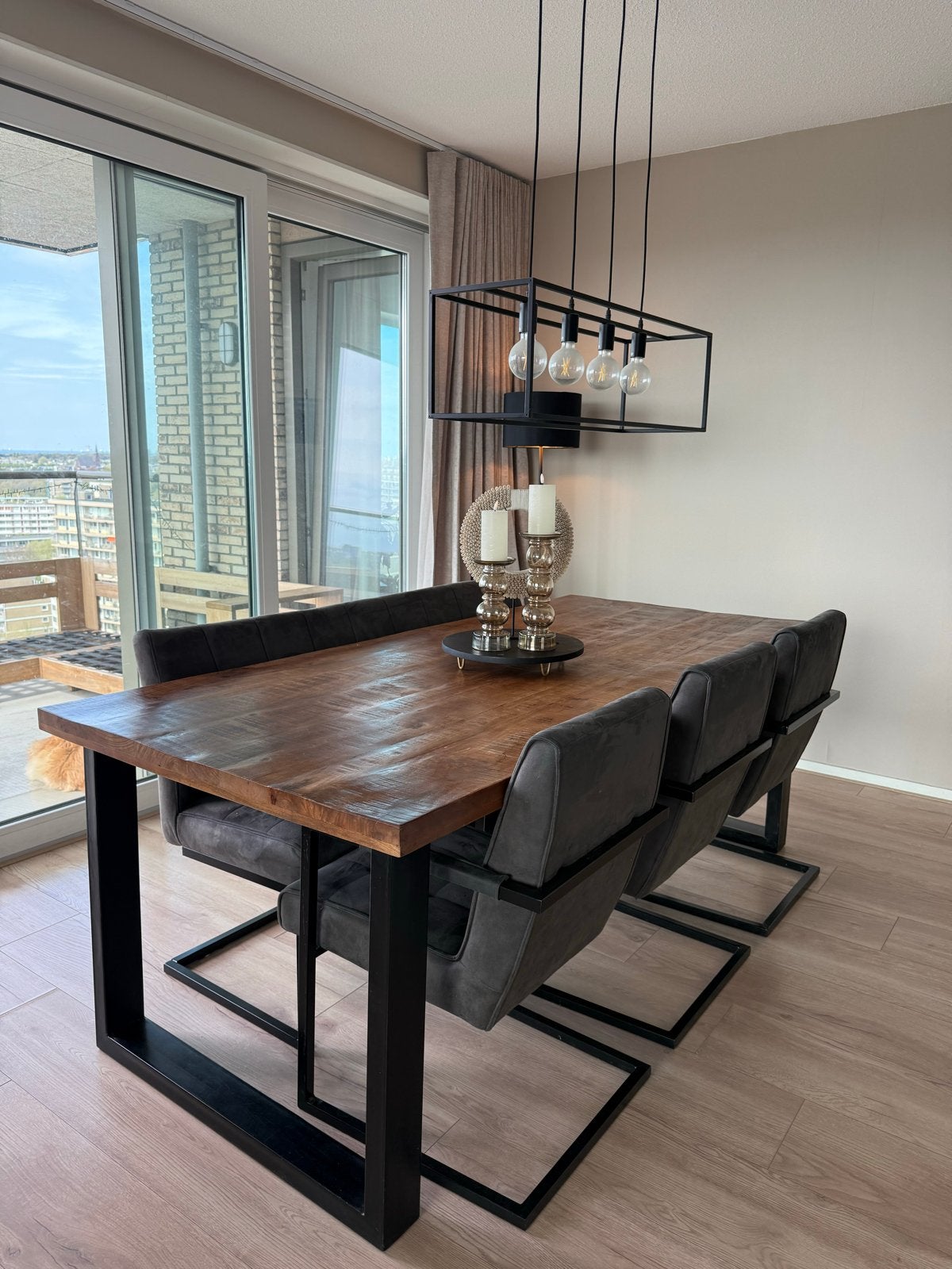 Mooie industriële eettafel van Profijt Meubel, Ophalen, 50 tot 100 cm, Zo goed als nieuw, 150 tot 200 cm