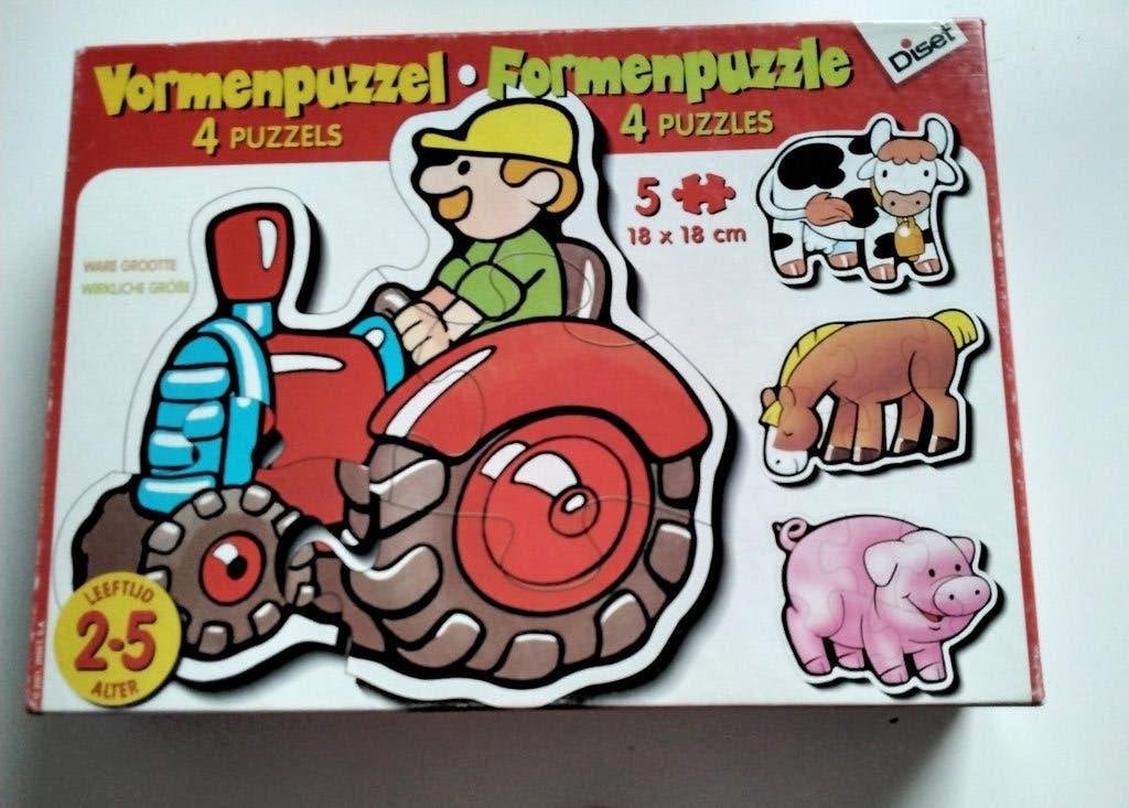 4 Vormen puzzels 2 - 5 jaar, Ophalen of Verzenden, Minder dan 10 stukjes, Zo goed als nieuw, 2 tot 4 jaar