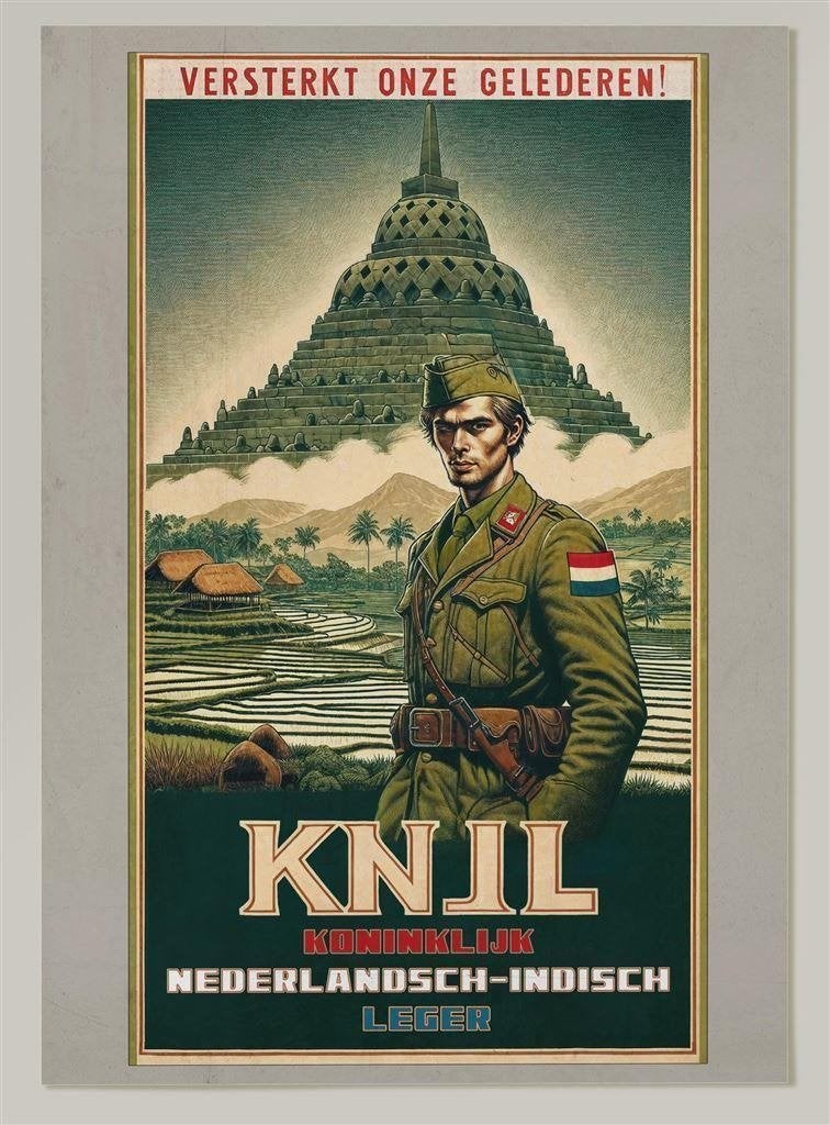 Unieke Koninklijk Nederlands Indie Leger KNIL Poster