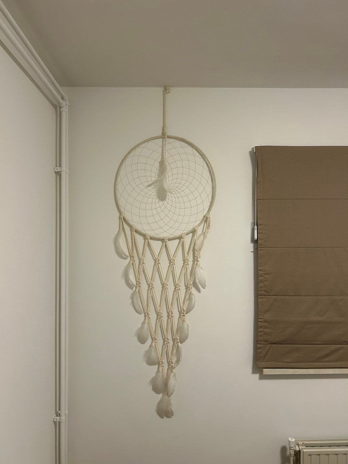 Handgemaakte grote dromenvanger, Huis en Inrichting, Ophalen, Nieuw, Natuurlijk materiaal, Wit