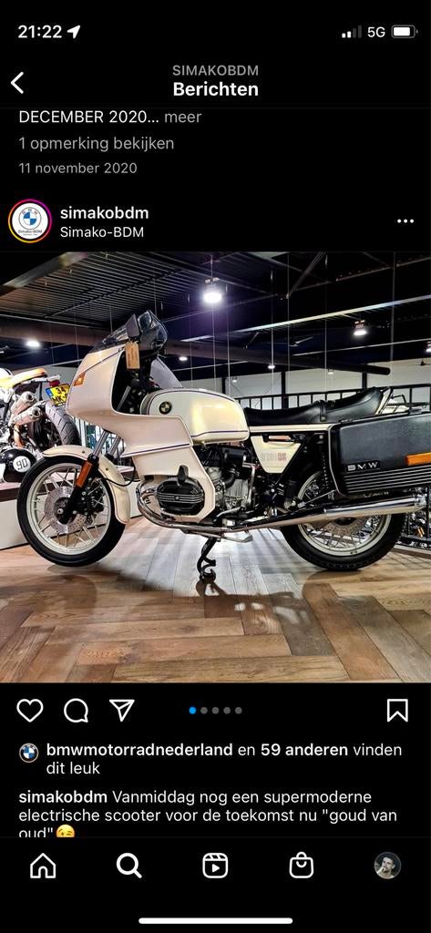 BMW R100RS parelmoer met motorsport striping, Motoren, Cardan-aandrijving, 2 cilinders, Nieuw, Particulier