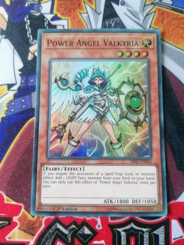 Power Angel Valkyria - Super Rare SR05 Wave of Light - YGO, Ophalen of Verzenden, Zo goed als nieuw, Foil