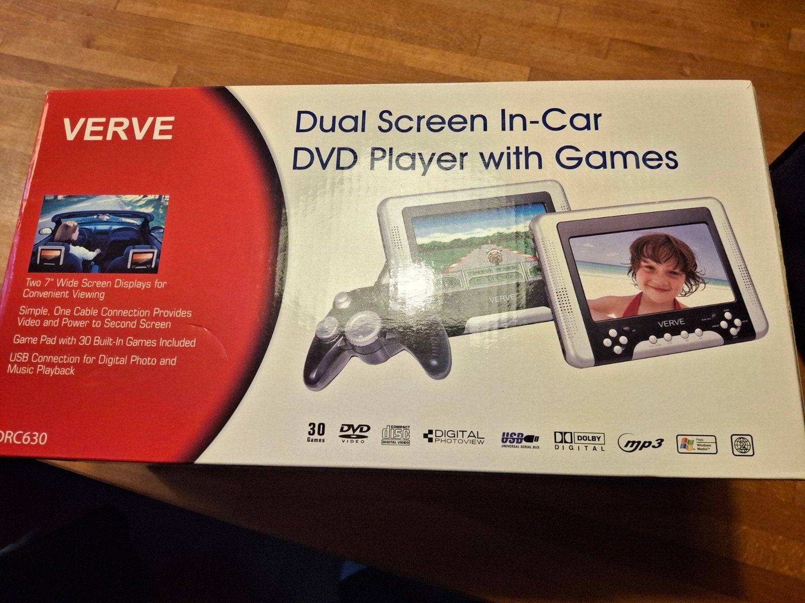 Verve Dual Screen In-Car DVD Speler met Games, Audio, Tv en Foto, Dvd-spelers, Gebruikt, Draagbaar, Ophalen of Verzenden, Overige merken