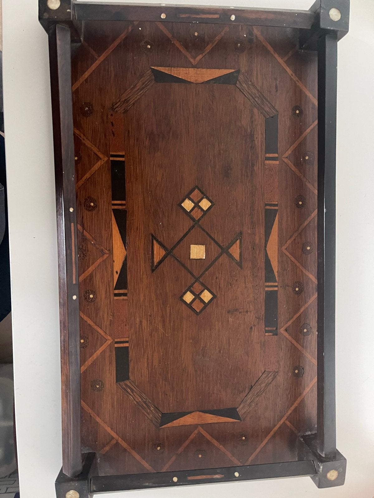 Antiek Houten Dienblad met Intarsia - Prachtige Staat, Ophalen of Verzenden