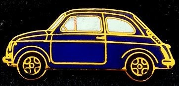Fiat 500 pin- paarsblauw emaille, Verzenden, Nieuw, Transport, Speldje of Pin