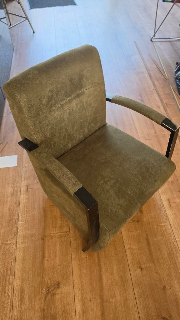 Luxe relax fauteuil velours groen, Huis en Inrichting, Fauteuils, Ophalen, 75 tot 100 cm, Zo goed als nieuw, Stof