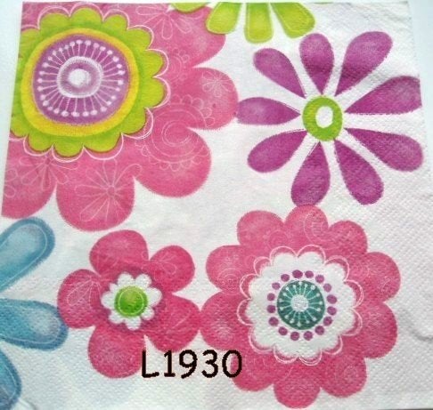 Servetten decoupage/bullet journal - Flower power L1930, Verzenden, Nieuw