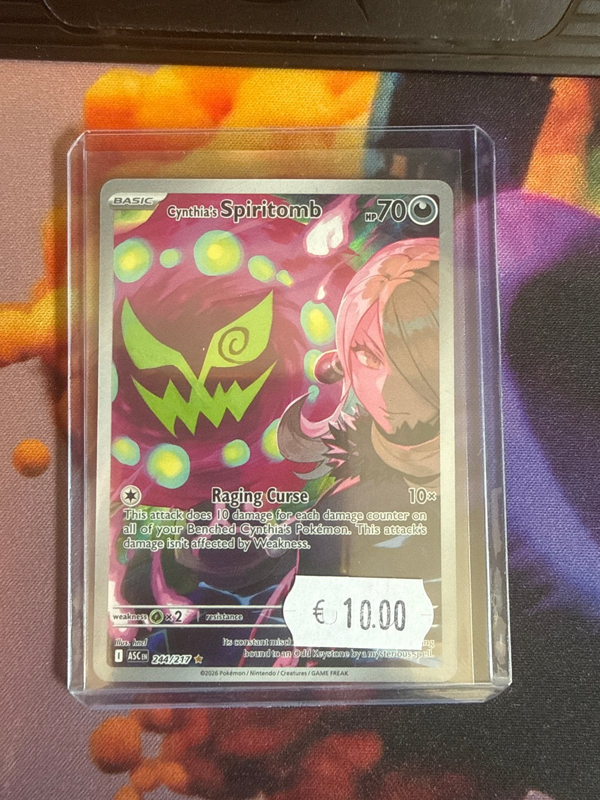 Cynthia's Spiritomb Pokémon Kaart (244/217) - Zo goed als ni, Ophalen of Verzenden, Zo goed als nieuw, Losse kaart