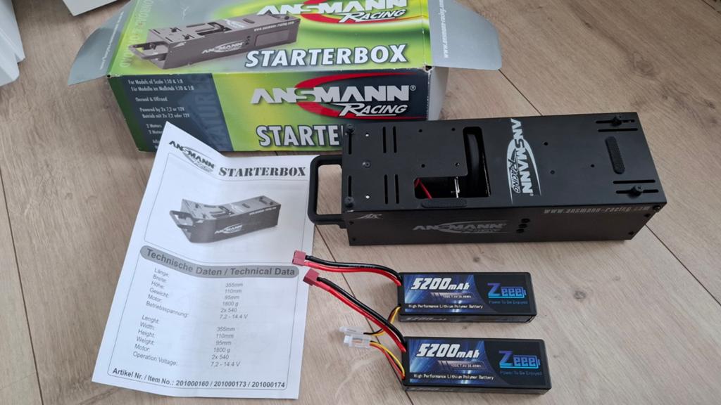 Zgan Ansmann starterbox met 2 lipo's, Ophalen of Verzenden, Zo goed als nieuw, Overige schalen, Auto offroad