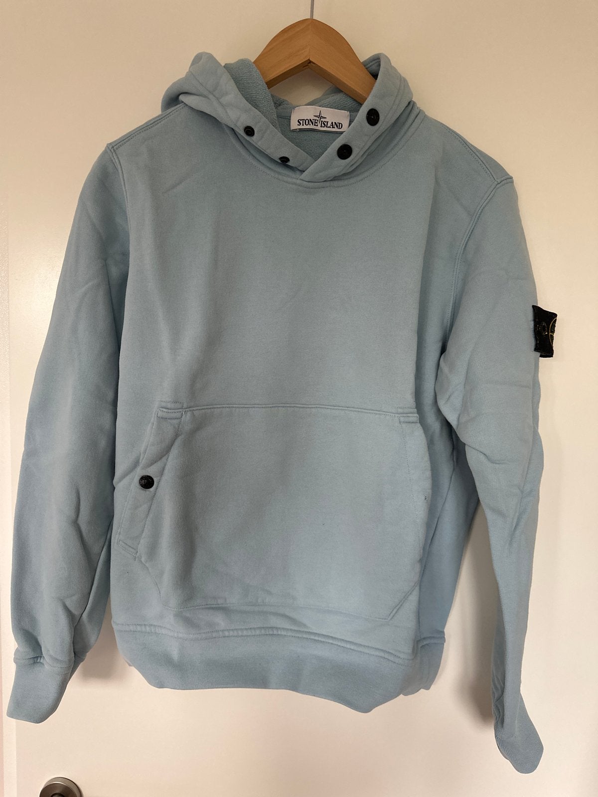 Stone Island Hoodie Lichtblauw Maat S Zo Goed Als Nieuw, Ophalen of Verzenden, Zo goed als nieuw