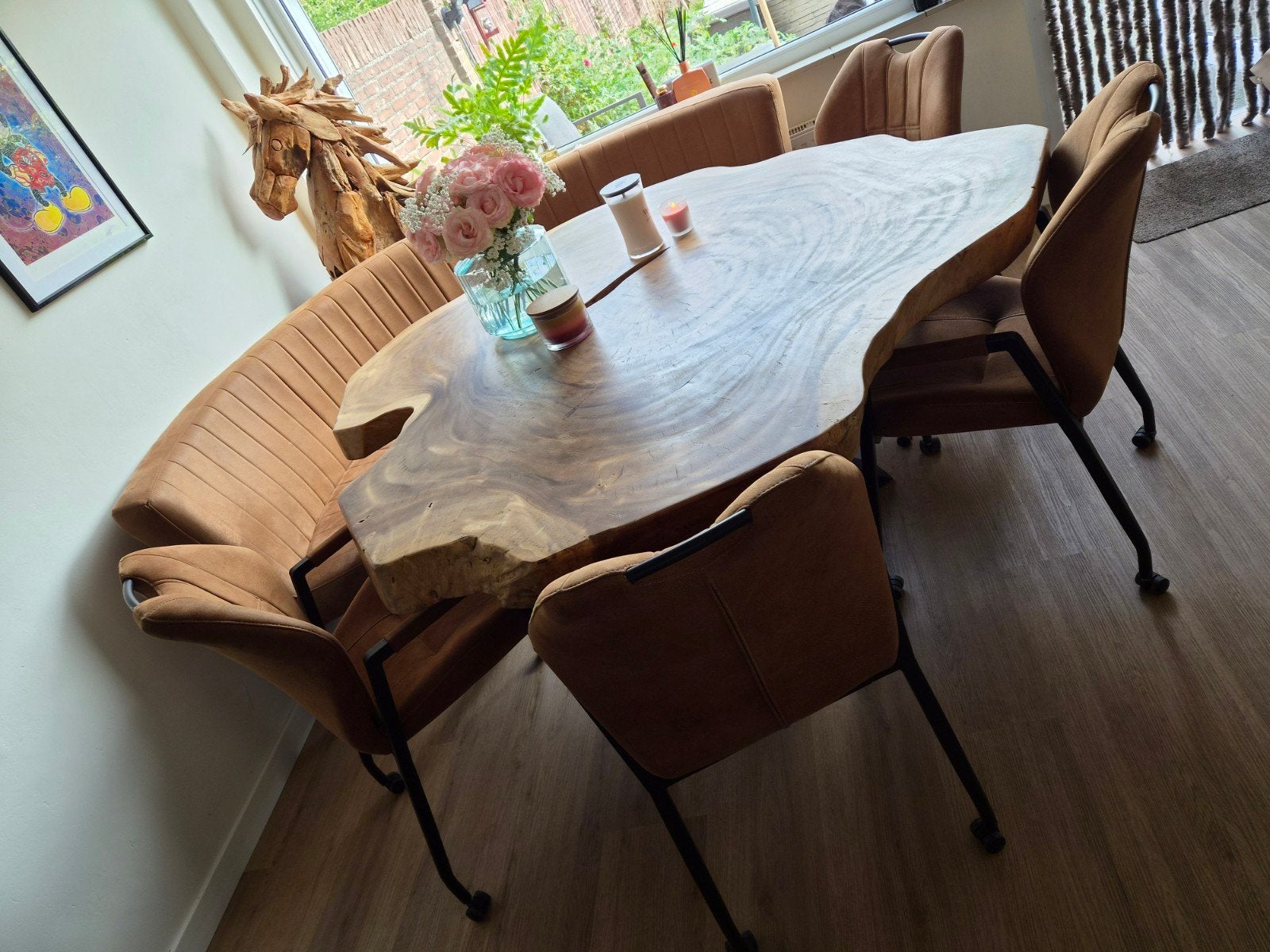 Suar Organisch vormgegeven eettafel
Uniek design – geen enke, 150 tot 200 cm, 200 cm of meer, Ophalen of Verzenden, Vijf personen of meer